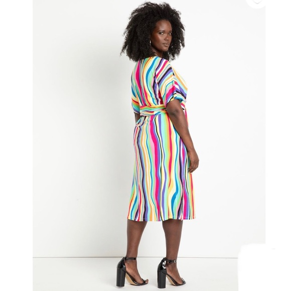 Eloquii Wrap Around Dress in Liquid Rainbow - Picture 11 of 12